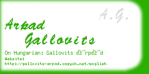 arpad gallovits business card
